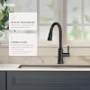 Moen Riley Matte Black Motionsense Wave Sensor Touchless One Handle Pulldown Kitchen Faucet Featuring Power Clean, 7402EWBL(Matte Black)