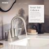 Moen Ronan Matte Black One-Handle Single Hole Modern Bathroom Sink Faucet with Optional Deckplate and Spring Loaded Drain Assembly, 84021BL