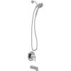 Moen Ronan Matte Black Single-Handle Modern Tub and Shower Faucet with Round Handheld Rainshower Spray Head Featuring Magnetix, Valve Included, 82021BL(Chrome)