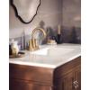 Moen Ronan Matte Black Two-Handle 4″ Centerset Modern Bathroom Faucet with Push-Down Drain, 84022BL(Bronzed Gold)