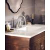 Moen Ronan Matte Black Two-Handle 4″ Centerset Modern Bathroom Faucet with Push-Down Drain, 84022BL(Brushed Nickel)