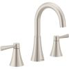 Moen Ronan Matte Black Two-Handle 4″ Centerset Modern Bathroom Faucet with Push-Down Drain, 84022BL(Brushed Nickel)