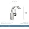 Moen Sarona Spot Resist Brushed Nickel One-Handle Single Hole Rustic Farmhouse Bathroom Sink Faucet with Optional Deckplate, 84144SRN(Spot Resist Brushed Nickel)