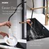 Moen Sleek Black Stainless One-Handle Touchless High Arc Pulldown Kitchen Faucet, Modern Spring Kitchen Sink Faucet with Pulldown Sprayer Head and Wave Motion Sensor, 5925EWBLS(Black Stainless)