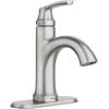 Moen Wellton Spot Resist Brushed Nickel One Hole Single-Handle Bathroom Faucet with Optional Deck Plate and Drain Assembly, 84980SRN(96)