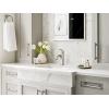 Moen Wellton Spot Resist Brushed Nickel One Hole Single-Handle Bathroom Faucet with Optional Deck Plate and Drain Assembly, 84980SRN(96)