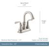 Moen Wetherly Spot Resist Brushed Nickel Two-Handle Widespread Bathroom Faucet with Valve Included, 3-hole Deck Mounted Setup, WS84855SRN(Pack of 1)