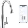 Moen 7864EVC Sleek Smart Faucet Touchless Pull Down Sprayer Kitchen Faucet with Voice Control and Power Boost, Chrome(Chrome)