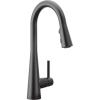 Moen 7864EVC Sleek Smart Faucet Touchless Pull Down Sprayer Kitchen Faucet with Voice Control and Power Boost, Chrome(Matte Black)