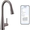 Moen 7864EVC Sleek Smart Faucet Touchless Pull Down Sprayer Kitchen Faucet with Voice Control and Power Boost, Chrome(Spot Resist Black Stainless)