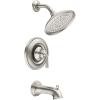 Moen 82850SRN Wetherly Posi-Temp Tub and Shower with Valve Included, Spot Resist Brushed Nickel