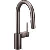 Moen Align Brushed Gold One-Handle Modern Pulldown Bar Faucet with Power Clean featuring Reflex Docking System, 5965BG(Black Stainless)