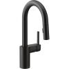 Moen Align Brushed Gold One-Handle Modern Pulldown Bar Faucet with Power Clean featuring Reflex Docking System, 5965BG(Matte Black)