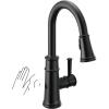 Moen Belfield Spot Resist Stainless Motionsense Wave Sensor Touchless One Handle Pulldown Kitchen Faucet Featuring Power Clean, 7260EWSRS(Matte Black)