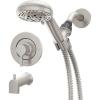 Moen Beric Bronzed Gold Single Handle Modern Tub and Shower Faucet with Handshower, Valve Included, 82775BZG(Spot Resist Nickel)