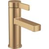 Moen Beric Matte Black Modern One-Handle Single Hole Bathroom Faucet with Drain Assembly and Optional Deckplate for Your Bath Sink, 84774BL(Bronzed Gold)