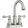 Moen Brecklyn Spot Resist Brushed Nickel Two Handle Centerset Lavatory Faucet, 3-Hole Bathroom Sink Faucet, 84162SRN