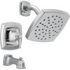 Moen Conway Chrome Posi-Temp Shower Trim Set Featuring Square Showerhead, Lever Handle, and Tub Spout, Valve Included, 82922(Chrome)
