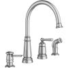 Moen Edison Spot Resist Stainless One-Handle High Arc 4-hole Kitchen Faucet with Side Sprayer and Soap Dispenser, 87042SRS(Spot Resist Stainless)