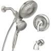 Moen Engage Magnetix Matte Black Multi-Function Handshower and Rainfall Shower Head Trim Combo with Shower Handle, Tub Spout, Metal Hose, and Valve, 82304BL(Brushed Nickel)