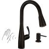 image:imageMoen Essie Mediterranean Bronze MotionSense Wave OneHandle Touchless Kitchen Faucet with Pulldown Sprayer and Soap Dispenser 87014EWBRB