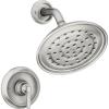 Moen Halle Spot Resist Brushed Nickel Shower Faucet Trim Set featuring Wide Showerhead and Lever Handle with Posi-Temp Valve Included, 82971SRN(Shower and Handle)