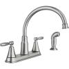 image:imageMoen Hutchinson Spot Resist Stainless 2Handle HighArc Kitchen Faucet with Side Sprayer 87048SRS