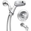 Moen Meena Bronzed Gold Single Handle Modern Shower Faucet with Handshower and Tub Spout for Bathtub, Valve Included, 82618BZG(Chrome)