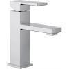 Moen Revyl Bronzed Gold One-Handle Single Hole Modern Bathroom Sink Faucet with Optional Deckplate and Spring Loaded Drain Assembly, 84771BZG(Chrome)