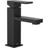 Moen Revyl Bronzed Gold One-Handle Single Hole Modern Bathroom Sink Faucet with Optional Deckplate and Spring Loaded Drain Assembly, 84771BZG(Matte Black)