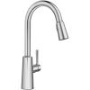 Moen Riley Matte Black Motionsense Wave Sensor Touchless One Handle Pulldown Kitchen Faucet Featuring Power Clean, 7402EWBL(Chrome)