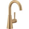 Moen Ronan Bronzed Gold One-Handle Single Hole Modern Bathroom Sink Faucet with Optional Deckplate and Spring Loaded Drain Assembly, 84021BZG