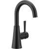 Moen Ronan Matte Black One-Handle Single Hole Modern Bathroom Sink Faucet with Optional Deckplate and Spring Loaded Drain Assembly, 84021BL