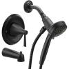Moen Ronan Matte Black Single-Handle Modern Tub and Shower Faucet with Round Handheld Rainshower Spray Head Featuring Magnetix, Valve Included, 82021BL(Matte Black)