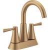 Moen Ronan Matte Black Two-Handle 4″ Centerset Modern Bathroom Faucet with Push-Down Drain, 84022BL(Bronzed Gold)