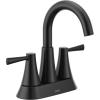 Moen Ronan Matte Black Two-Handle 4″ Centerset Modern Bathroom Faucet with Push-Down Drain, 84022BL(Matte Black)