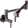 Moen S665BLS Modern Wall Mount Swing Arm Folding Pot Filler Kitchen Faucet, Black Stainless(Black Stainless)