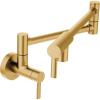 Moen S665BLS Modern Wall Mount Swing Arm Folding Pot Filler Kitchen Faucet, Black Stainless(Brushed Gold)