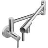 Moen S665BLS Modern Wall Mount Swing Arm Folding Pot Filler Kitchen Faucet, Black Stainless(Chrome)