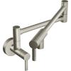 Moen S665BLS Modern Wall Mount Swing Arm Folding Pot Filler Kitchen Faucet, Black Stainless(Spot Resist Stainless)