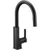 Moen STO One Handle High Arc Pulldown Modern Kitchen Faucet with Power Clean, Spot Resist Stainless, S72308SRS(Matte Black)