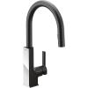 Moen STO One Handle High Arc Pulldown Modern Kitchen Faucet with Power Clean, Spot Resist Stainless, S72308SRS(Matte Black/Chrome)