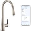 Moen Sinema Chrome Spring Pulldown Kitchen Faucet with Pre-Rinse and Power Boost, Modern Kitchen Faucet, One Handle Easy Installation, S5235(Spot Resist Stainless)