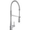 Moen Sleek Black Stainless One-Handle Touchless High Arc Pulldown Kitchen Faucet, Modern Spring Kitchen Sink Faucet with Pulldown Sprayer Head and Wave Motion Sensor, 5925EWBLS(Chrome)