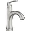 Moen Wellton Spot Resist Brushed Nickel One Hole Single-Handle Bathroom Faucet with Optional Deck Plate and Drain Assembly, 84980SRN(1)