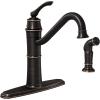 Moen Wetherly Mediterranean Bronze High-Arc Kitchen Faucet with Side Spray, 87999BRB(Mediterranean Bronze)