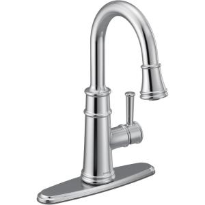 Moen 6260 Belfield One-Handle Pulldown Bar Faucet with Power Clean Featuring Reflex, Chrome(Chrome)