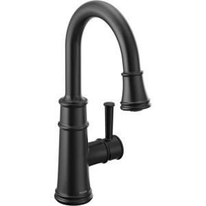 Moen 6260 Belfield One-Handle Pulldown Bar Faucet with Power Clean Featuring Reflex, Chrome(Matte Black)