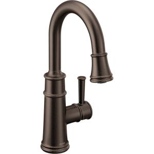 Moen 6260 Belfield One-Handle Pulldown Bar Faucet with Power Clean Featuring Reflex, Chrome(Oil Rubbed Bronze)