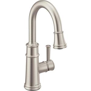 Moen 6260 Belfield One-Handle Pulldown Bar Faucet with Power Clean Featuring Reflex, Chrome(Stainless)